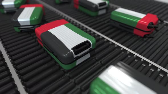 Many Suitcases Featuring Flag of the United Arab Emirates