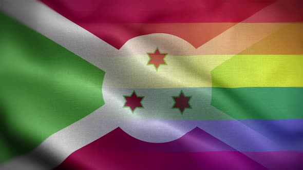 LGBT Burundi Flag Loop Background 4K