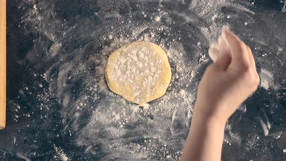 Woman Prepares Butter Cookies at Home in the Kitchen