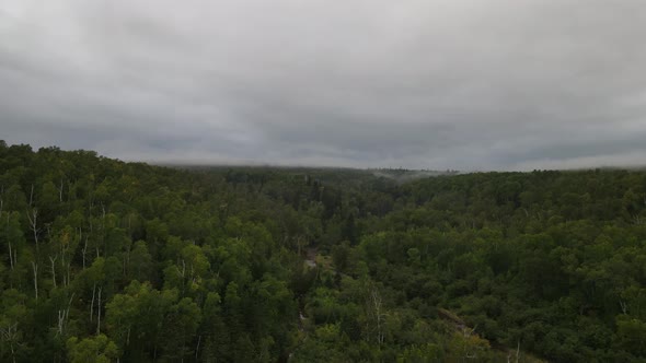 beautiful landscape on north minnesota, superior national forest aerial view during summer time