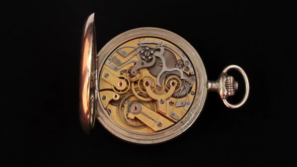 The Chronograph Movement On A Black Background