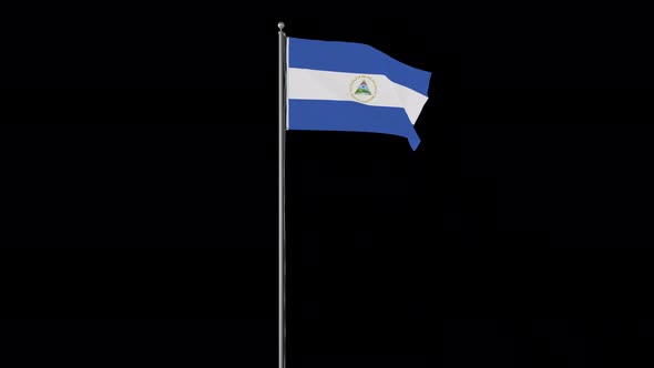 Nicaragua Flag Pole Loops With Alpha