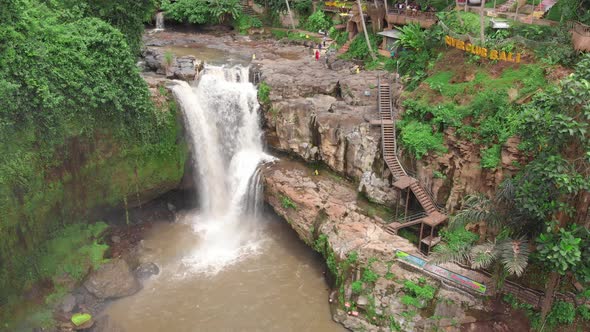 Aerial View of Tegenungan Waterfall on the Bali