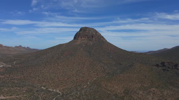 Cactus and Mountain Landscape in Baja California Mexico