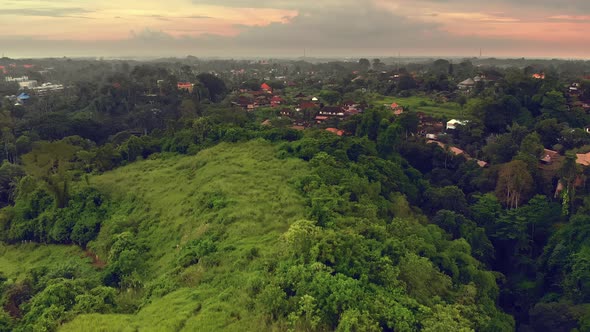 Aerial View of the Artists Walk Campuhan Ridge Walk in Ubud Village, Bali Island