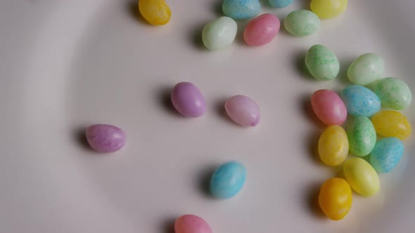 Rotating shot of colorful Easter jelly beans