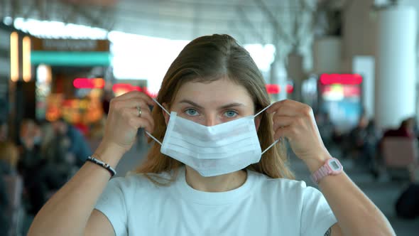 Woman in Face Mask During Coronavirus Pandemic