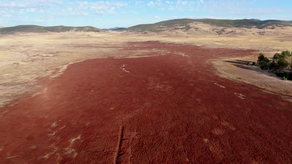 Aerial View of Dry Lake Cuyamaca, California, USA