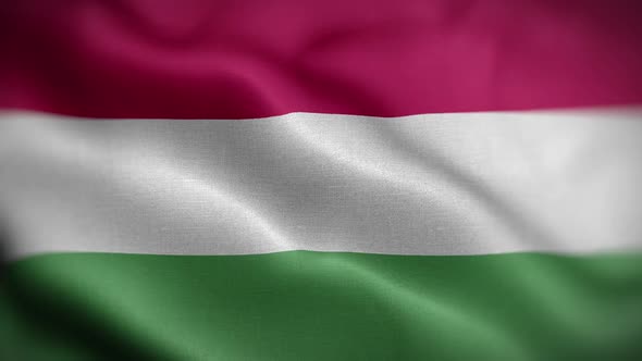 Hungary Flag Textured Waving Front Background HD