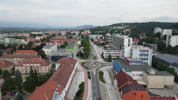 Aerial view of the town of Vranov nad Toplou in Slovakia