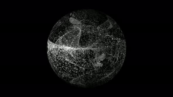 white particle sphere animation