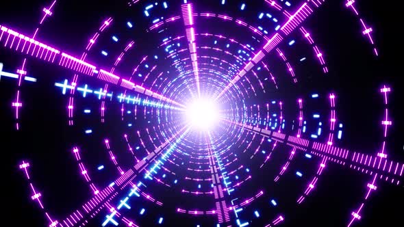 VJ Loop Rotating Neon Light Rays