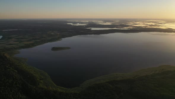 Top View of Lake Drivyaty in the Braslav Lakes National Park the Most Beautiful Lakes in Belarus