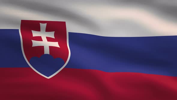 Slovakia Windy Flag Background 4K