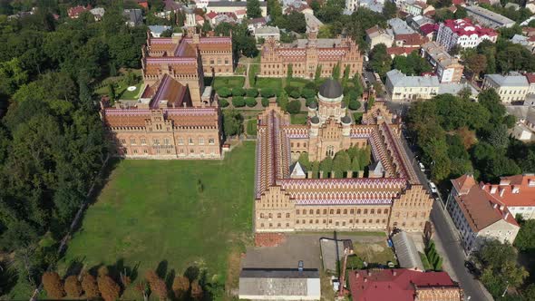 The Chernivtsi National University at Sunny Day