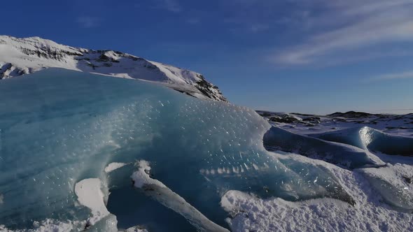 Aerial View of Vatnajokull Glacier and Mountains in Iceland