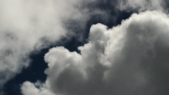 Puffy Fluffy White Clouds Blue Sky Time Lapse Motion Background