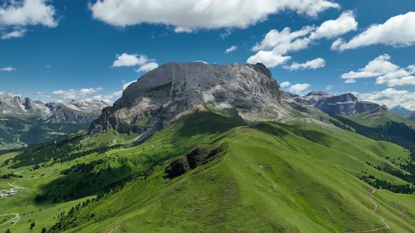 Dolomites mountains peaks on a sunny summer day