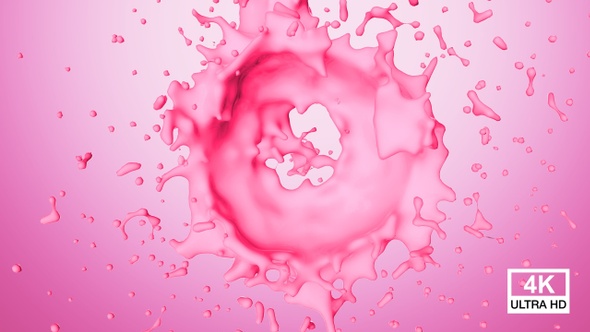Circle Strawberry Milkshake Splash 4K alt
