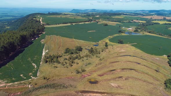 Rural landscape aerial view. Nature scenery