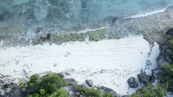 Zanzibar Tanzania  Aerial View of the Ocean Near the Shore of the Island Slow Motion