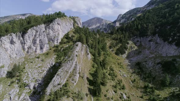 Approaching Aerial of the Rugova Mountains of Kosovo