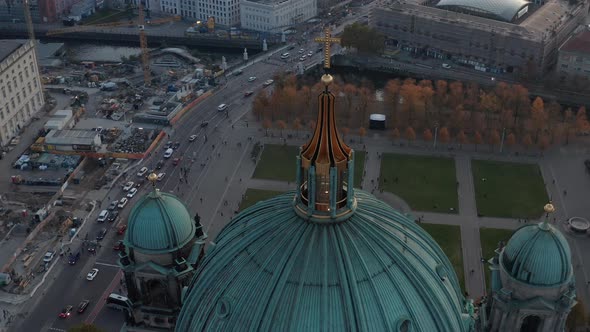 Orbit Footage Around Dome of Berlin Cathedral