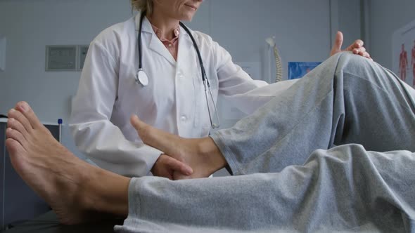 Physiotherapist at work in a hospital