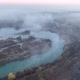 Autumn Morning Light Fog Aerial View of a Lake in Romania - VideoHive Item for Sale