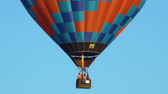 Colorful Hot Air Balloons Aerostat Flying Over the Valley