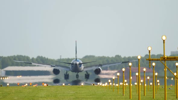 Wide Body Airliner Landing in Amsterdam
