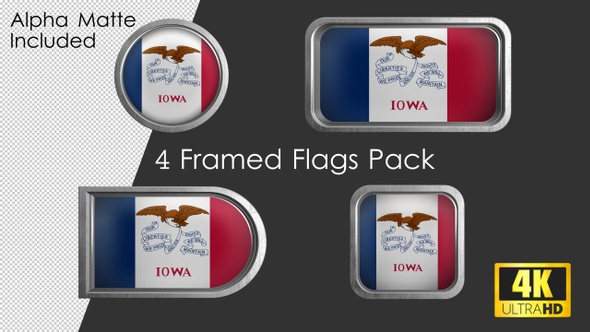 Iowa State Flag Framed