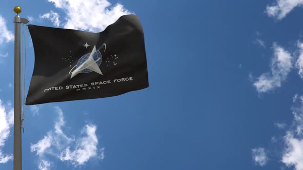 United States Space Force Flag (Usa) On Flagpole
