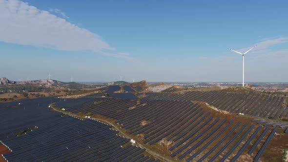 Solar power station in montain