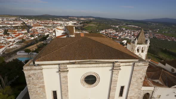 View of Estremoz city from castle in Alentejo, Portugal