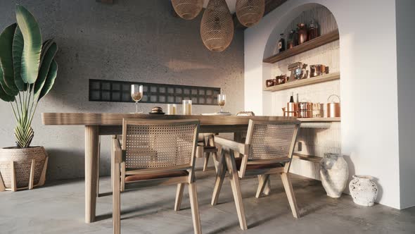 Kitchen Interior In Oriental Style