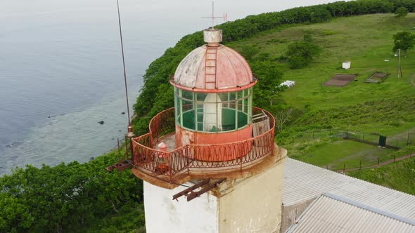 Lighthouse Baluzek on the Coast of the Sea of Japan