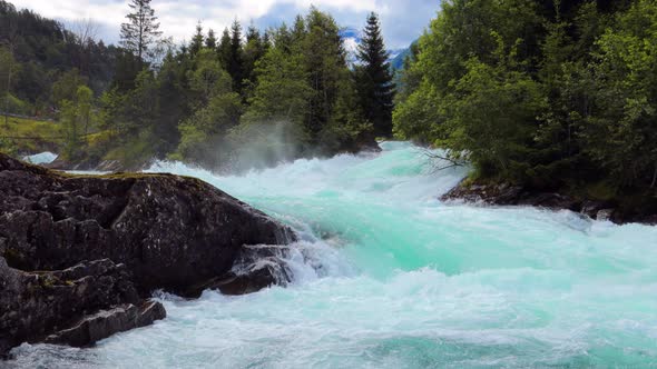 Mountain River Water Norway Beautiful Nature