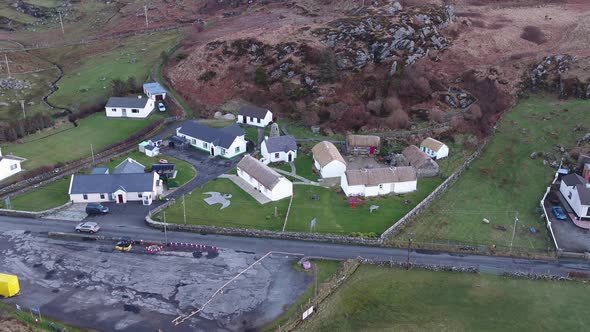 Aerial View of the Historic Folc Village in Glencolumbkille in County Donegal Republic of Irleand