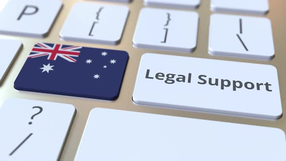 Legal Support Text and Flag of Australia on the Keys