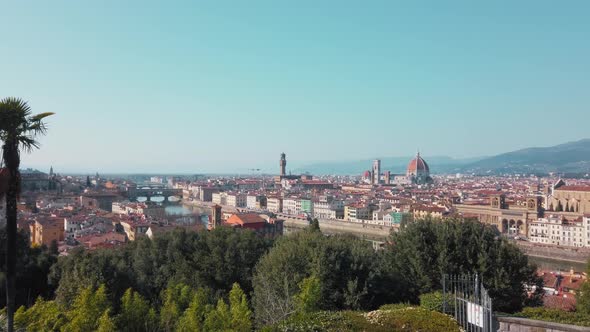 Panoramic View in the Italian City of Florence Seen From Piazzale Michelangelo