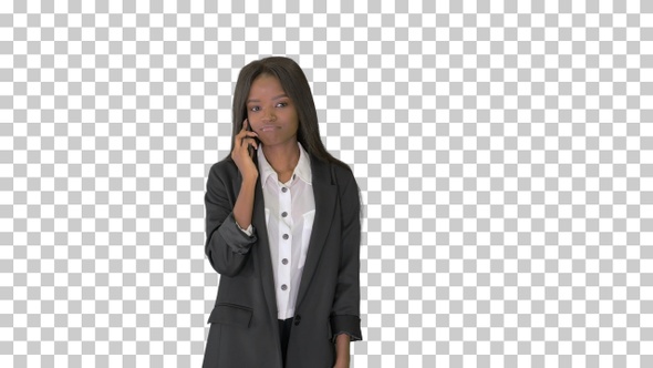 Casual African American Businesswoman, Alpha Channel