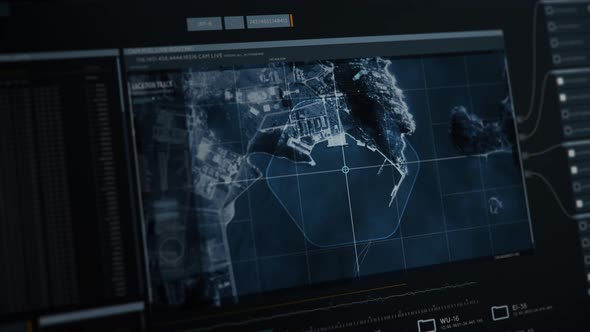 Innovative Military Computer Tracking Coordinates Of Naval Base By Satellite alt