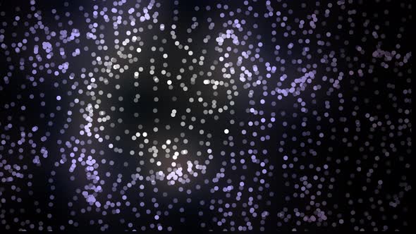 Colored dots moving in space