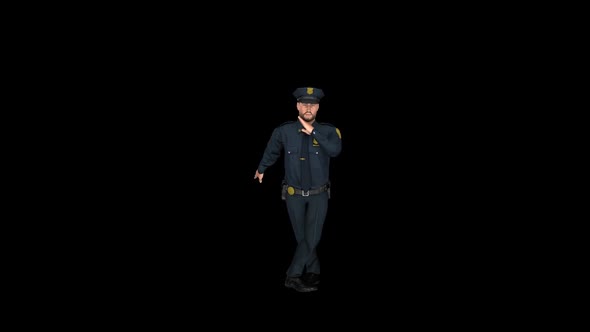 Male Police Officer Twist Dance