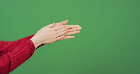 Woman rubbing her palms