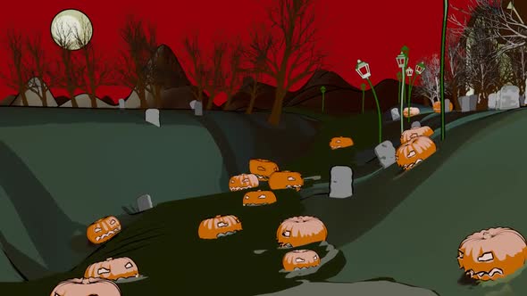 Cartoon Halloween Landscape