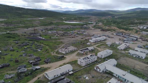 Aerial view of abandoned village in Chukotka. 29