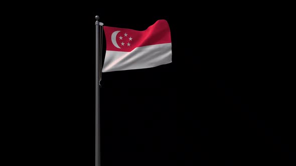 Singapore Flag With Alpha 2K