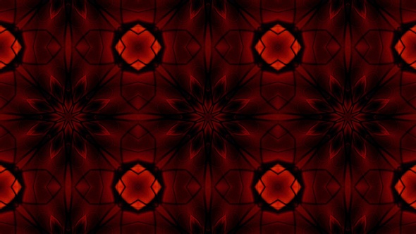 Stained Glass Red Kaleidoscope 4K 01